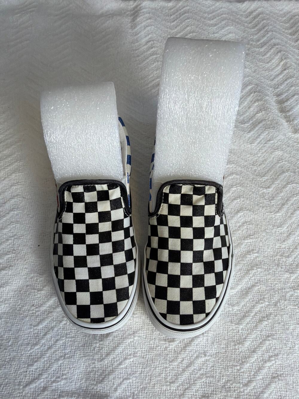 vans classic slip on checkerboard multicolor skate shoes size mens 6.5 womens 8